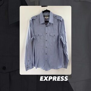 EUC Express Epaulette Button Front Shirt